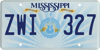 MS license plate ZWI327