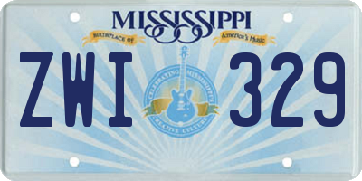 MS license plate ZWI329