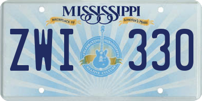 MS license plate ZWI330