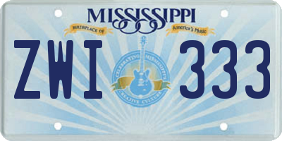 MS license plate ZWI333
