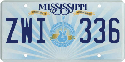 MS license plate ZWI336