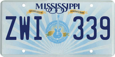 MS license plate ZWI339