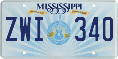 MS license plate ZWI340