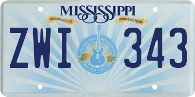 MS license plate ZWI343