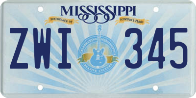 MS license plate ZWI345