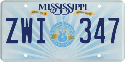MS license plate ZWI347