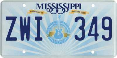 MS license plate ZWI349