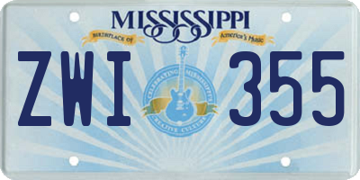 MS license plate ZWI355
