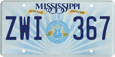 MS license plate ZWI367
