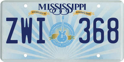 MS license plate ZWI368