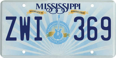 MS license plate ZWI369