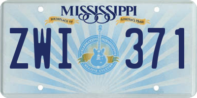 MS license plate ZWI371