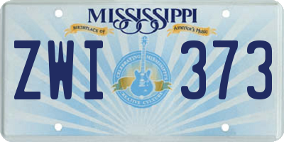 MS license plate ZWI373