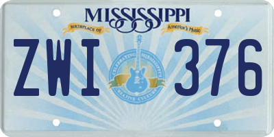 MS license plate ZWI376