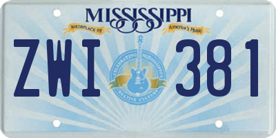 MS license plate ZWI381