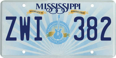 MS license plate ZWI382