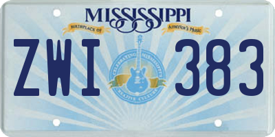 MS license plate ZWI383