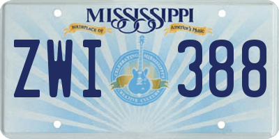 MS license plate ZWI388