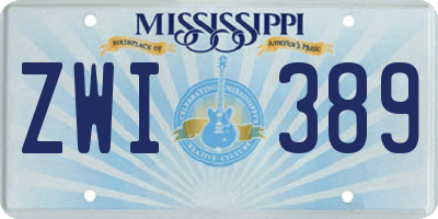 MS license plate ZWI389