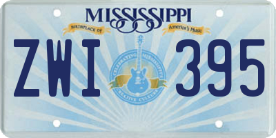 MS license plate ZWI395