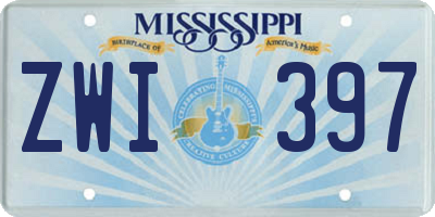 MS license plate ZWI397
