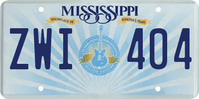 MS license plate ZWI404