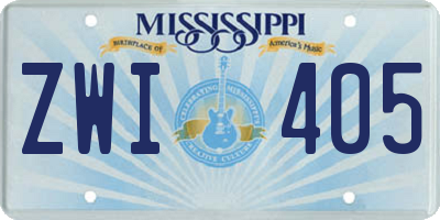 MS license plate ZWI405