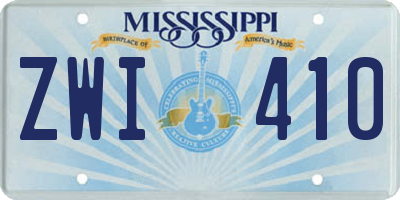 MS license plate ZWI410