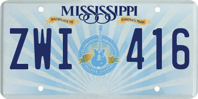 MS license plate ZWI416