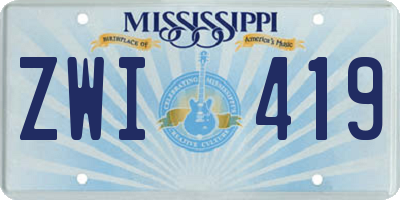 MS license plate ZWI419
