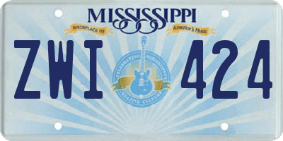 MS license plate ZWI424