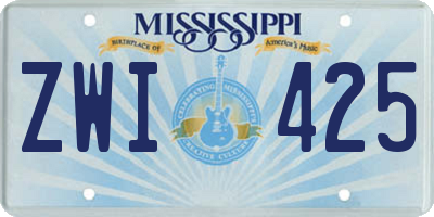 MS license plate ZWI425