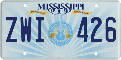 MS license plate ZWI426