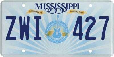 MS license plate ZWI427