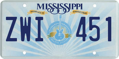 MS license plate ZWI451