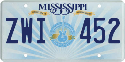 MS license plate ZWI452