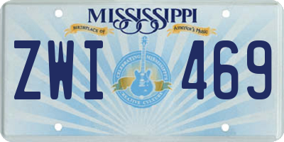 MS license plate ZWI469