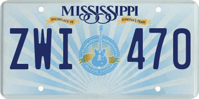 MS license plate ZWI470