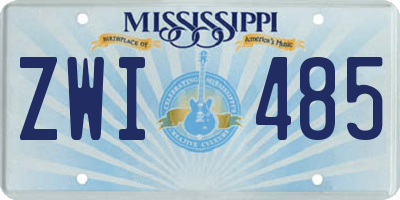 MS license plate ZWI485