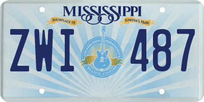 MS license plate ZWI487