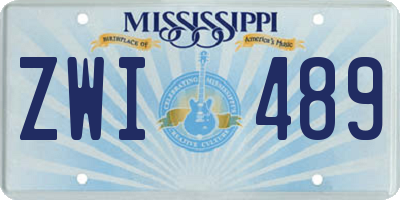 MS license plate ZWI489