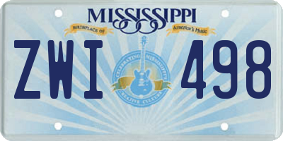 MS license plate ZWI498