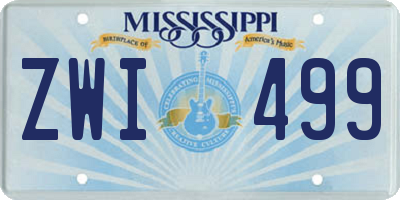 MS license plate ZWI499