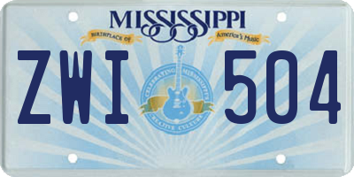 MS license plate ZWI504