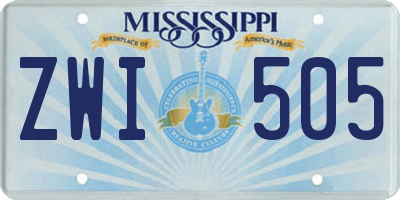 MS license plate ZWI505