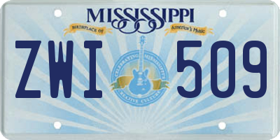 MS license plate ZWI509