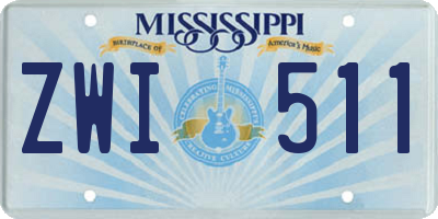 MS license plate ZWI511