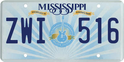 MS license plate ZWI516