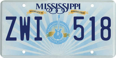 MS license plate ZWI518