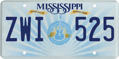 MS license plate ZWI525